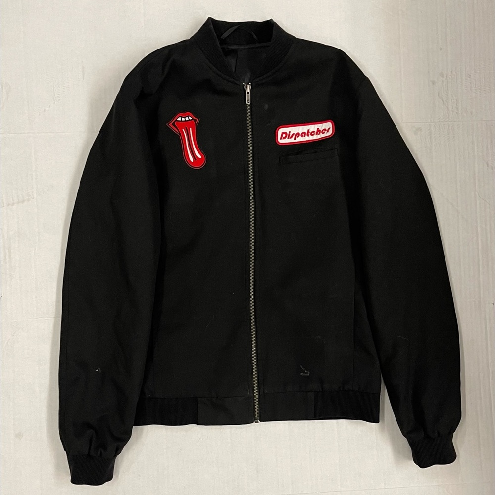 New Look Men Black Custom Patched Zip Up Bomber Jacket - Extra Small